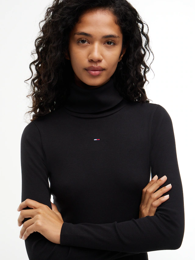 Tommy Jeans Jerseykleid »TJW TURTLNCK BODYCON MIDI DRESS« Baumwollmischung, figurbetont