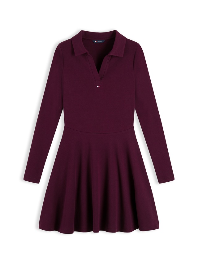 Tommy Jeans Polokleid »TJW RIB FIT & FLARE POLO DRESS« Baumwollmischung, figurbetont, gerippte Struktur, ausgestellte Form