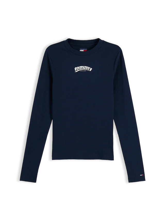Tommy Jeans Langarmshirt »TJW SLIM ESS LOGO 1 LS TEE« Baumwollmischung, slim fit