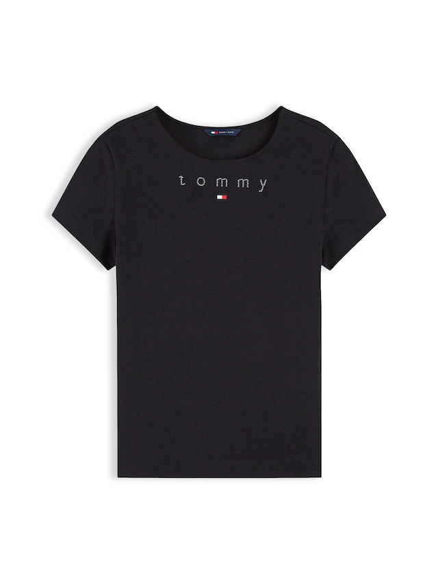 Tommy Jeans Rundhalsshirt »TJW SLIM TOMMY BLING SS TEE« Baumwolle, slim fit