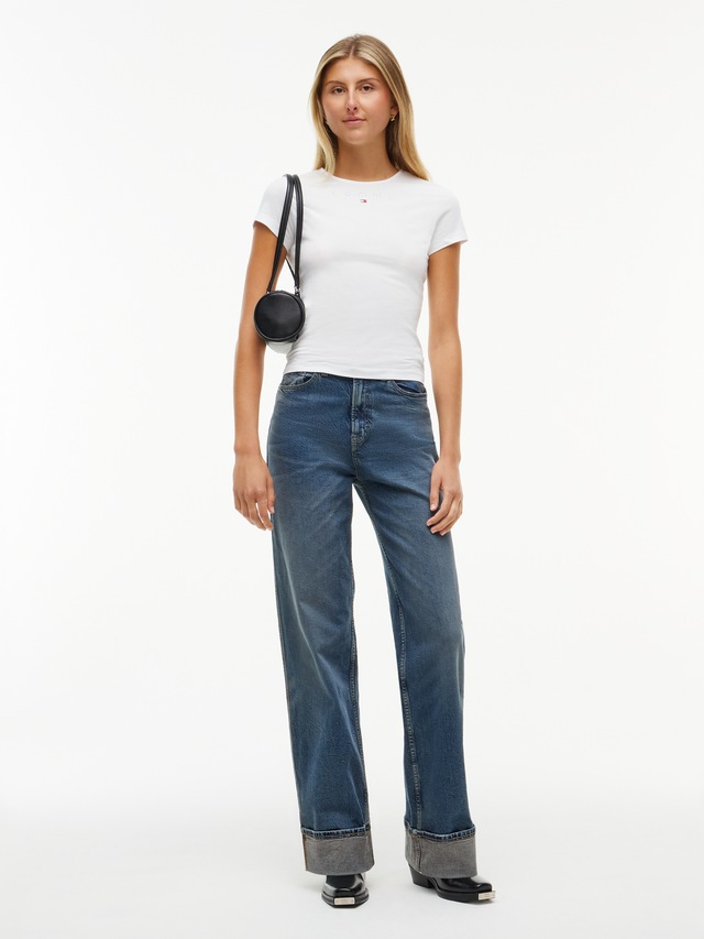 Tommy Jeans Rundhalsshirt »TJW SLIM TOMMY BLING SS TEE« Baumwolle, slim fit