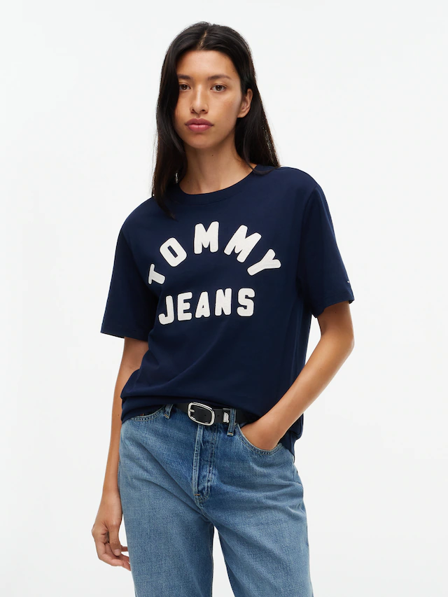 Tommy Jeans Rundhalsshirt »TJW RLX TOMMY ARCH TEE« Baumwolle, relaxed fit