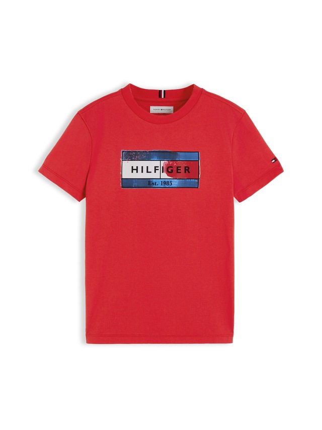 Tommy Hilfiger T-Shirt »HILFIGER FLAG GRAPHIC TEE« Rundhalsausschnitt, Regular Fit, Kinder bis 16 Jahre