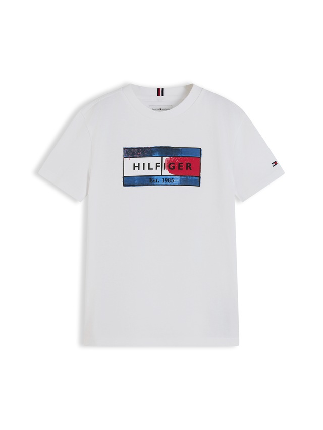 Tommy Hilfiger T-Shirt »HILFIGER FLAG GRAPHIC TEE« Rundhalsausschnitt, Regular Fit, Kinder bis 16 Jahre