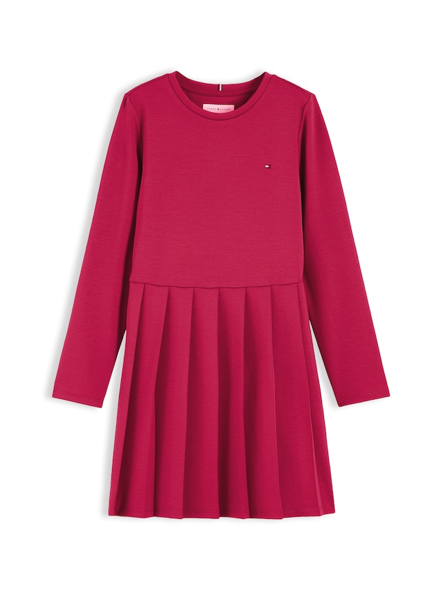 Tommy Hilfiger Skaterkleid Ohne Taschen Rundhalsausschnitt, Regular Fit, Kinder bis 16 Jahre