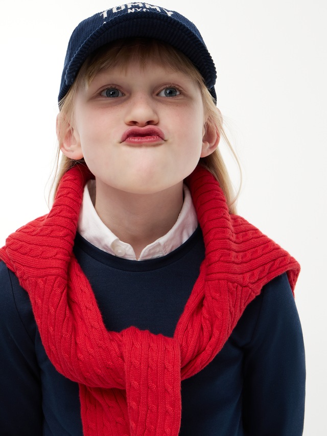 Tommy Hilfiger Skaterkleid Ohne Taschen Rundhalsausschnitt, Regular Fit, Kinder bis 16 Jahre