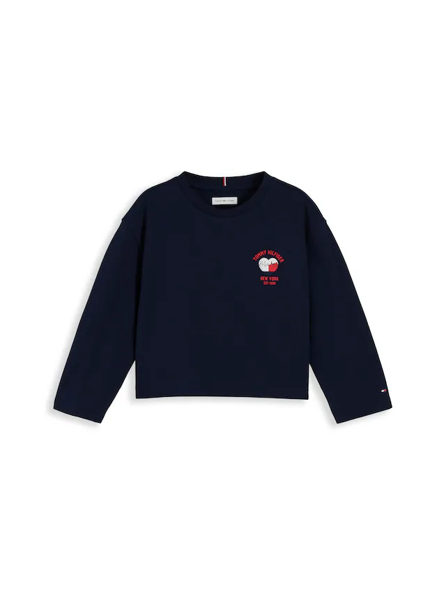 Tommy Hilfiger Langarmshirt Rundhalsausschnitt, reine Baumwolle, für Baby & Kinder
