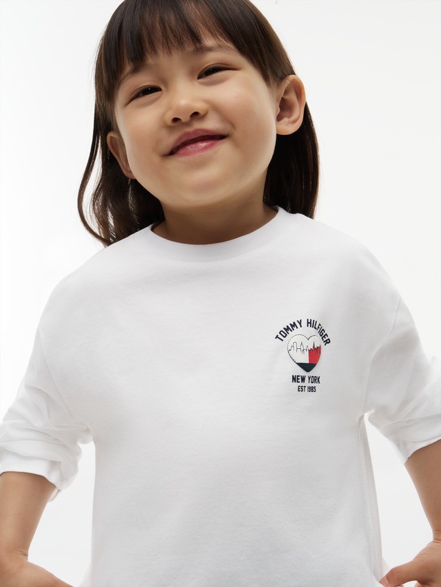 Tommy Hilfiger Langarmshirt Rundhalsausschnitt, reine Baumwolle, für Baby & Kinder