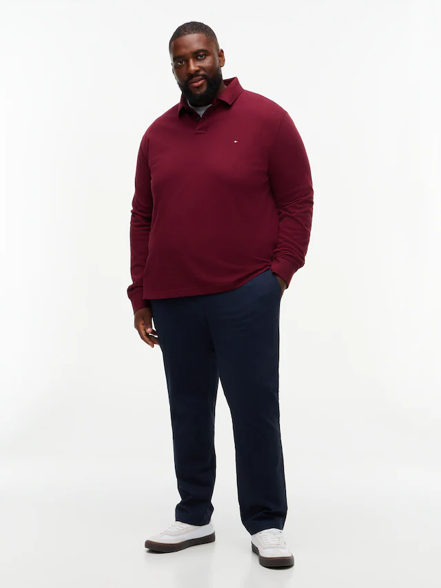 Tommy Hilfiger Big & Tall Langarm-Poloshirt »BT-1985 REGULAR LONGSLEEVE« Große Größen, Stretch-Pique
