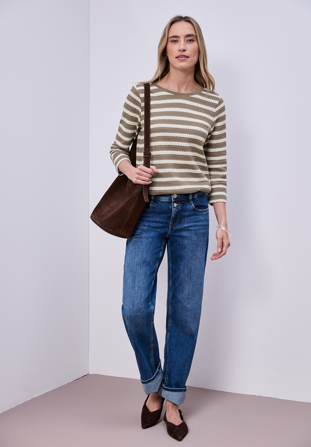 STREET ONE 3/4-Arm-Shirt mit U-Boot-Ausschnitt