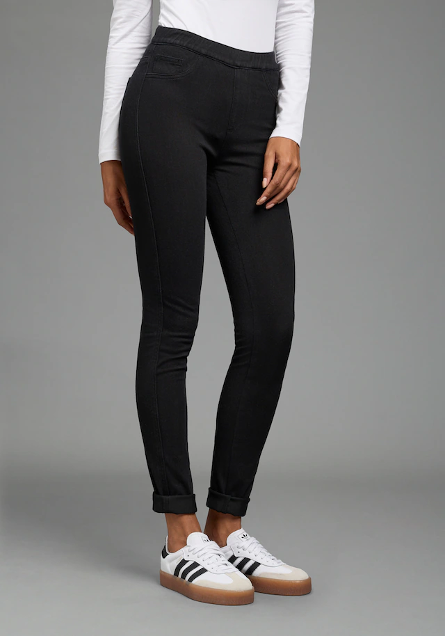 Arizona Jeansjeggings »im 4 Way Stretch, Quer- und Längselastisch, Skinny« Skinny Fit, extra enge Beinform, normale Leibhöhe, unifarbene Optik