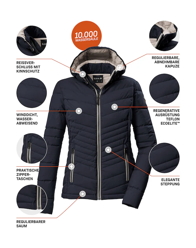 G.I.G.A. DX by killtec Steppjacke »GS 91 WMN QLTD JCKT« Damen Steppjacke: wasserabweisend, winddicht, atmungsaktiv