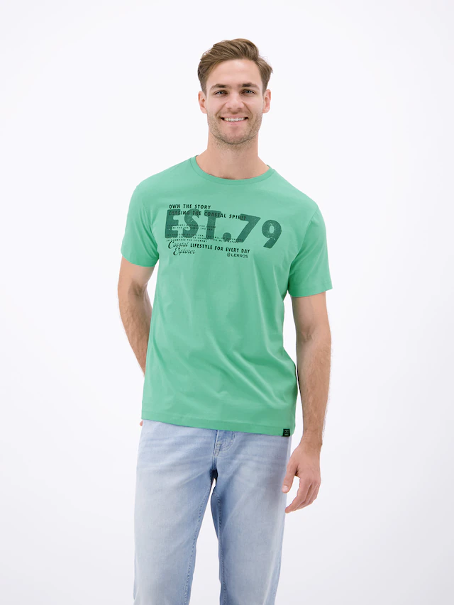 LERROS T-Shirt »T-Shirt aus Baumwolle mit Brustprint«