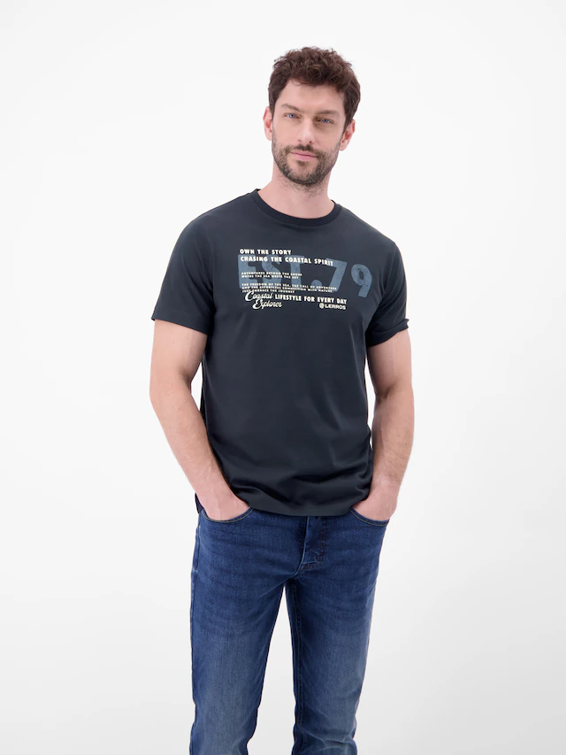 LERROS T-Shirt »T-Shirt aus Baumwolle mit Brustprint«