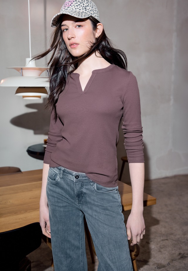 STREET ONE STUDIO Rundhalsshirt im soften Baumwoll-Mix