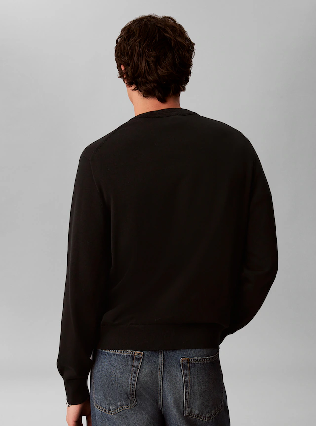 Calvin Klein Jeans Rundhalspullover »COTTON MONOLOGO« Regular fit mit Rundhalsausschnitt