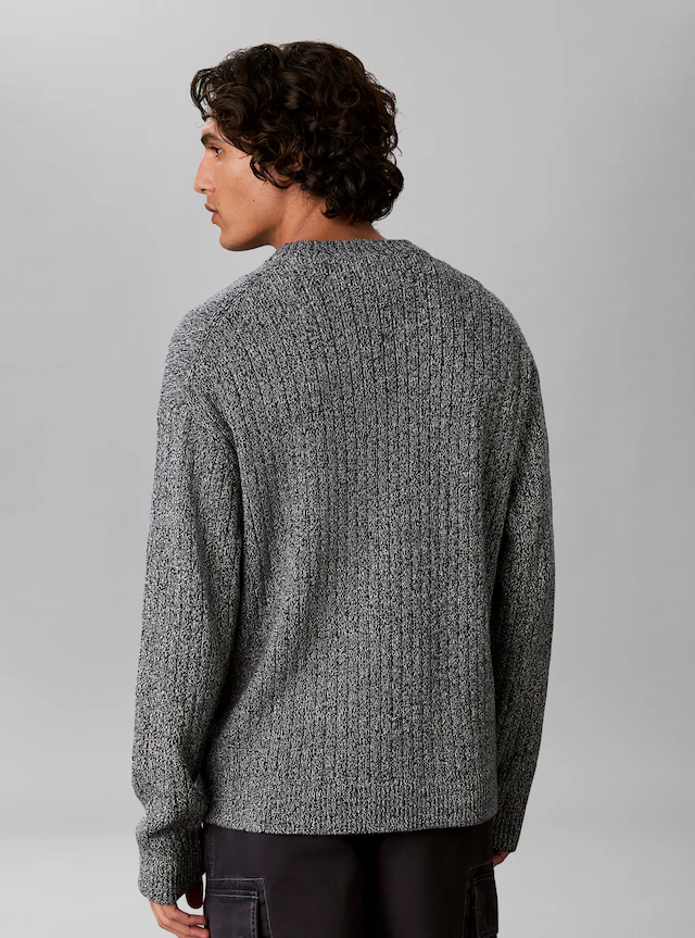 Calvin Klein Jeans Strickpullover Rippstrick, Regular Fit, Logo-Stickerei