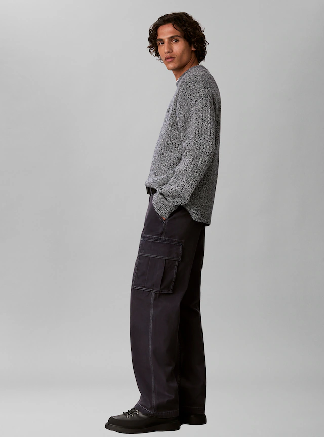 Calvin Klein Jeans Strickpullover Rippstrick, Regular Fit, Logo-Stickerei