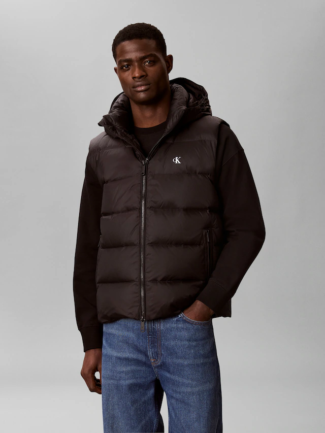 Calvin Klein Jeans Steppweste »NYLON ZIP OFF HOOD« Regular fit mit abnehmbarer Kapuze
