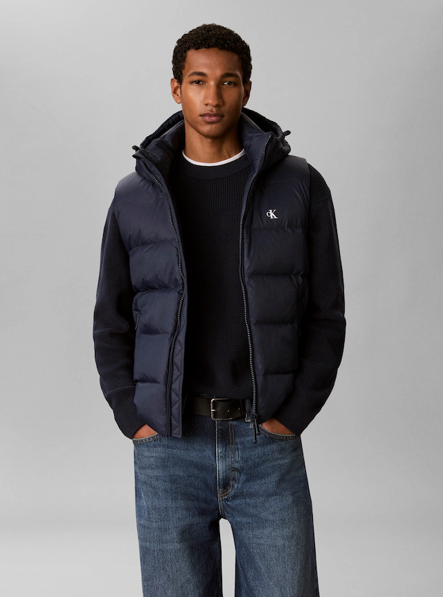 Calvin Klein Jeans Steppweste »NYLON ZIP OFF HOOD« Regular fit mit abnehmbarer Kapuze