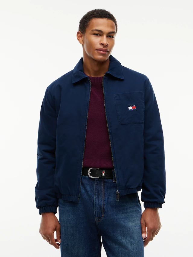 Tommy Jeans Hemdjacke »HARRINGTON COTTON JACKET« ohne Kapuze Regular fit mit Hemdkragen