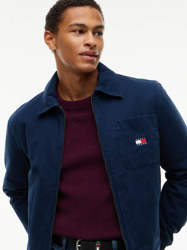 Tommy Jeans Hemdjacke »HARRINGTON COTTON JACKET« ohne Kapuze Regular fit mit Hemdkragen