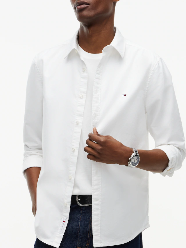 Tommy Jeans Langarmhemd »SLIM OXFORD SHIRT« Slim fit mit Hemdkragen
