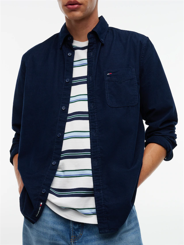Tommy Jeans Langarmhemd »REGULAR BABY CORDUROY SHIRT« Regular fit mit Brusttasche