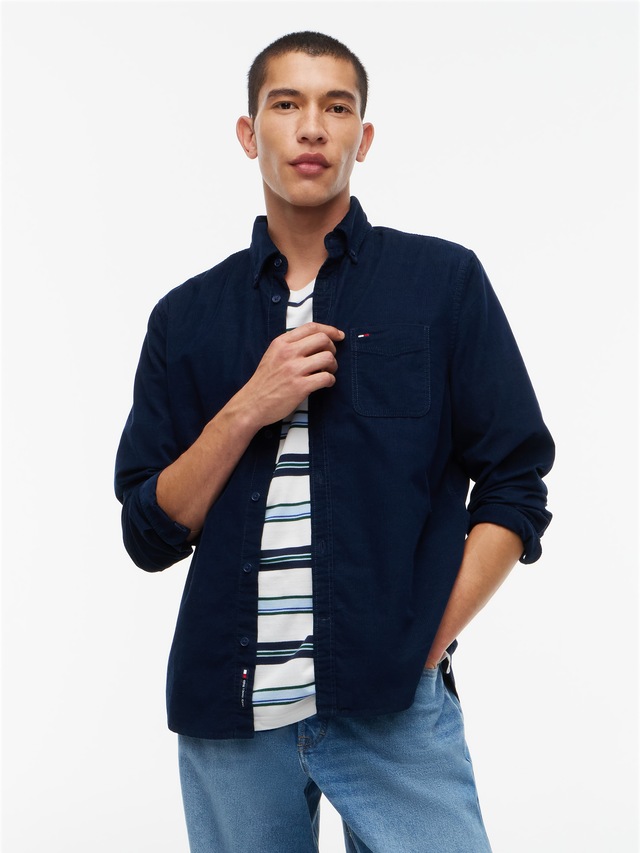Tommy Jeans Langarmhemd »REGULAR BABY CORDUROY SHIRT« Regular fit mit Brusttasche