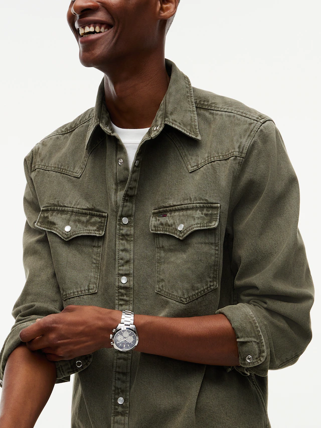 Tommy Jeans Langarmhemd »REGULAR WASHED WESTERN SHIRT« Regular fit mit Hemdkragen