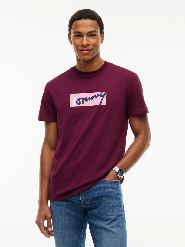 Tommy Jeans T-Shirt »TJM REGULAR SIGNATURE« Print, Rundhals, normale Passform