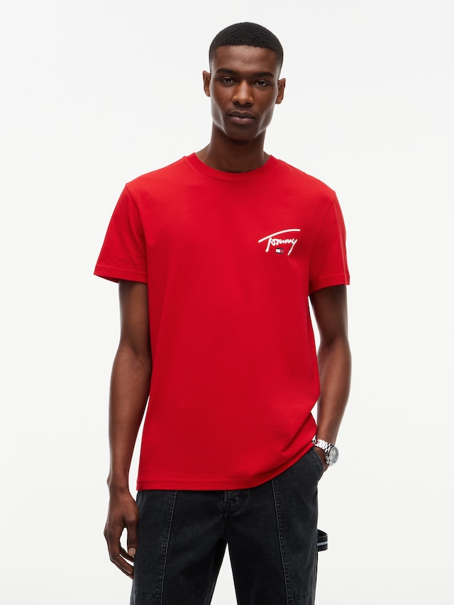 Tommy Jeans T-Shirt »SLIM SIGNATURE CHEST TEE« Slim fit mit Rundhalsausschnitt