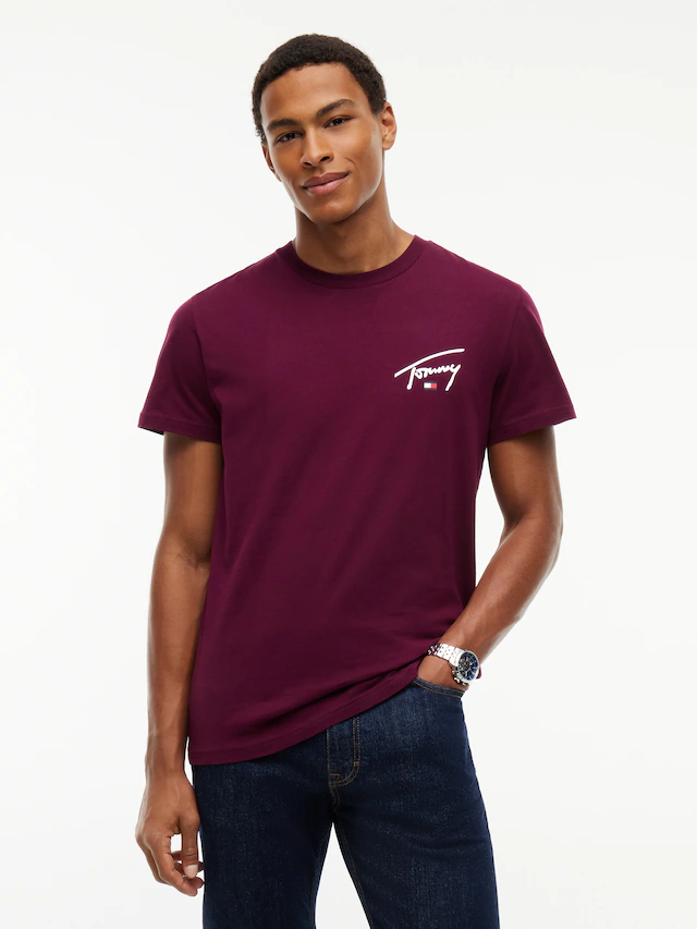 Tommy Jeans T-Shirt »SLIM SIGNATURE CHEST TEE« Slim fit mit Rundhalsausschnitt
