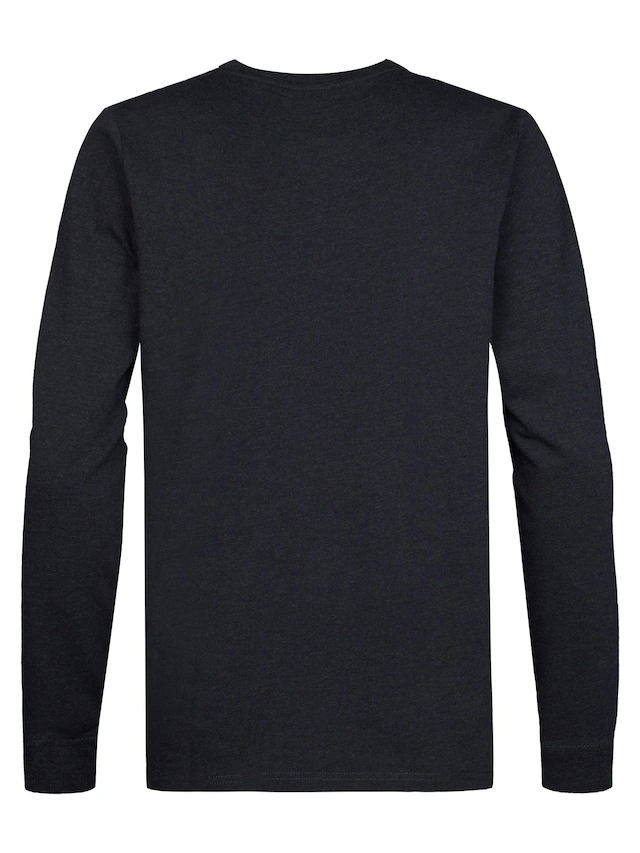 Petrol Industries Langarmshirt mit Rundhalsausschnitt, kleine Logoprägung