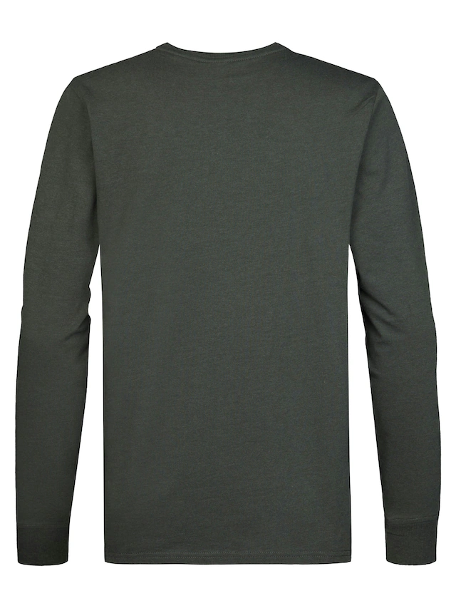 Petrol Industries Langarmshirt mit Rundhalsausschnitt, kleine Logoprägung