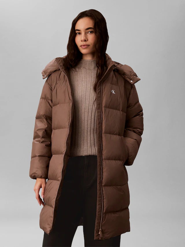 Calvin Klein Jeans Steppmantel »ESSENTIAL LONG DOWN PUFFER« Regular fit mit Kapuze