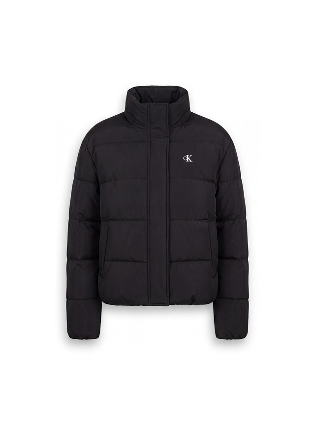 Calvin Klein Jeans Steppjacke mit Kapuze abnehmbare Kapuze, kurze Form, verdeckter Reißverschluss