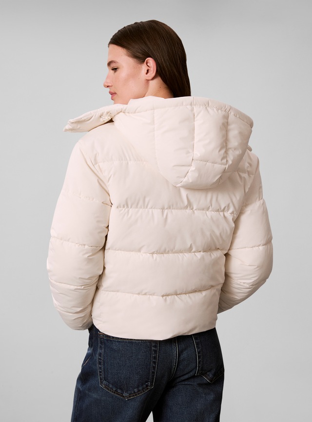 Calvin Klein Jeans Steppjacke mit Kapuze abnehmbare Kapuze, kurze Form, verdeckter Reißverschluss
