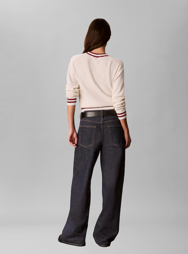 Calvin Klein Jeans Rundhalspullover »WOVEN LABEL CREWNECK SWEATER« Regular fit mit Rundhalsausschnitt