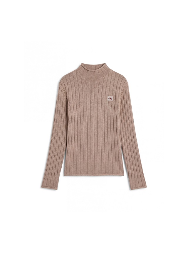 Calvin Klein Jeans Rollkragenpullover »WOVEN LABEL T-NECK SWEATER« Regular fit mit Stehkragen