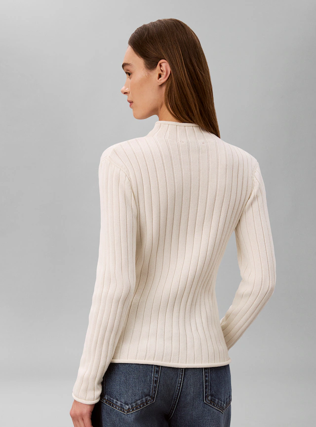 Calvin Klein Jeans Rollkragenpullover »WOVEN LABEL T-NECK SWEATER« Regular fit mit Stehkragen