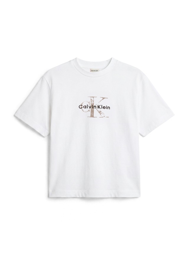 Calvin Klein Jeans T-Shirt »BOXY HAND DRAWN MONOLOGO TEE« Regular fit, Logoschriftzug
