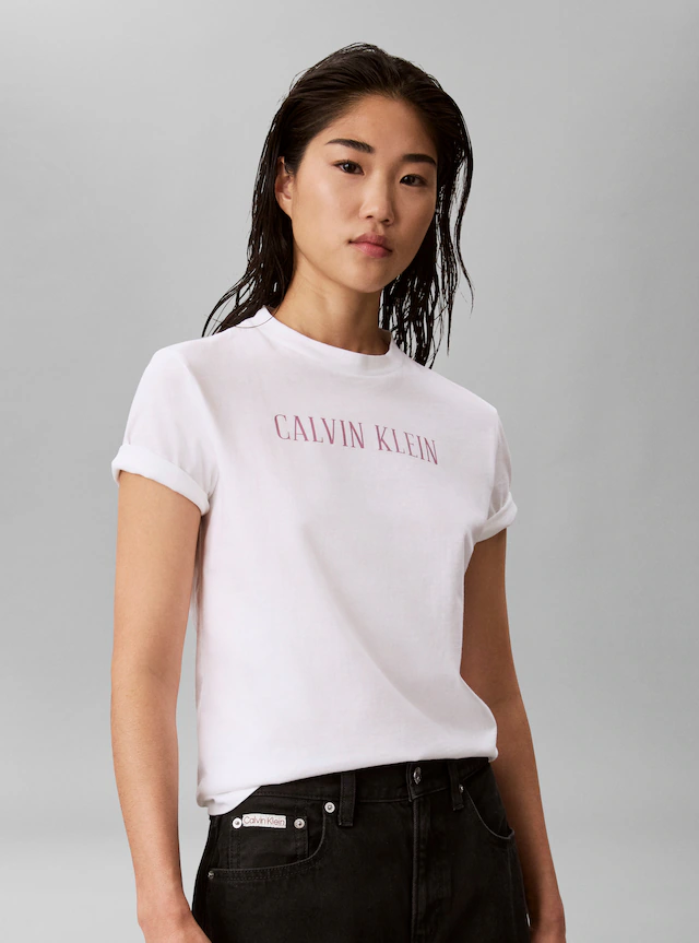 Calvin Klein Jeans T-Shirt Rundhalsausschnitt, Regular Fit, Logoschriftzug