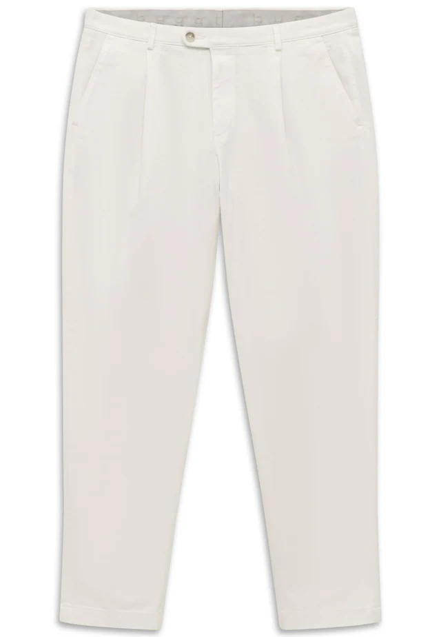 bugatti Bundfaltenhose »Tapered Fit« aus Baumwoll-Stretch