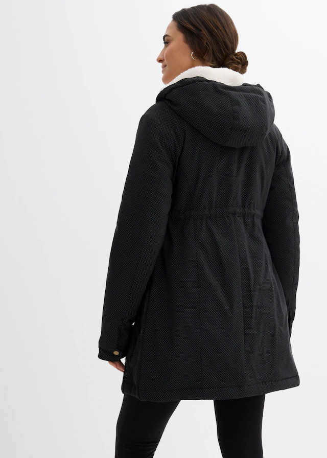 bonprix Umstandsjacke mit Kapuze mit abnehmbarem Trageeinsatz mit Kapuze, figurbetonte Passform
