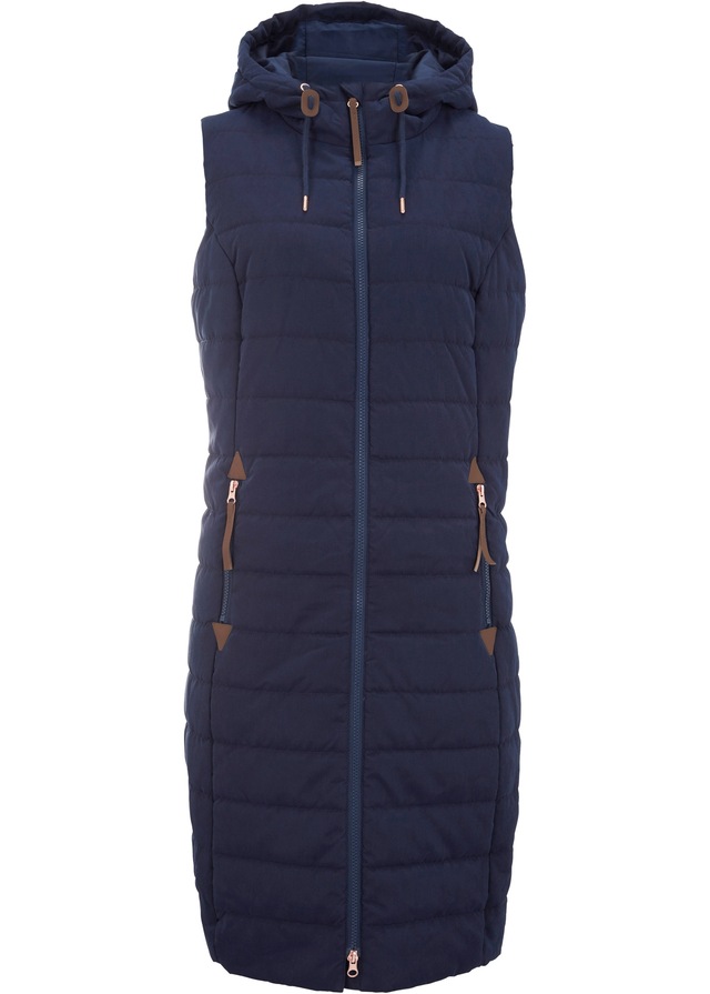 bonprix Steppweste bequeme, gesteppte Long-Weste, mit Loose Fit, knieumspielend