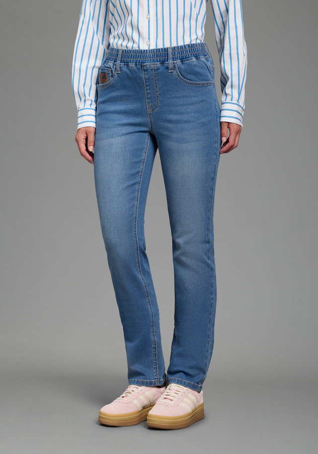 Arizona Relax-fit-Jeans »mit Schlupfbund« mit weitem Beinverlauf, in elastischer Denim/Jeans-Qualität