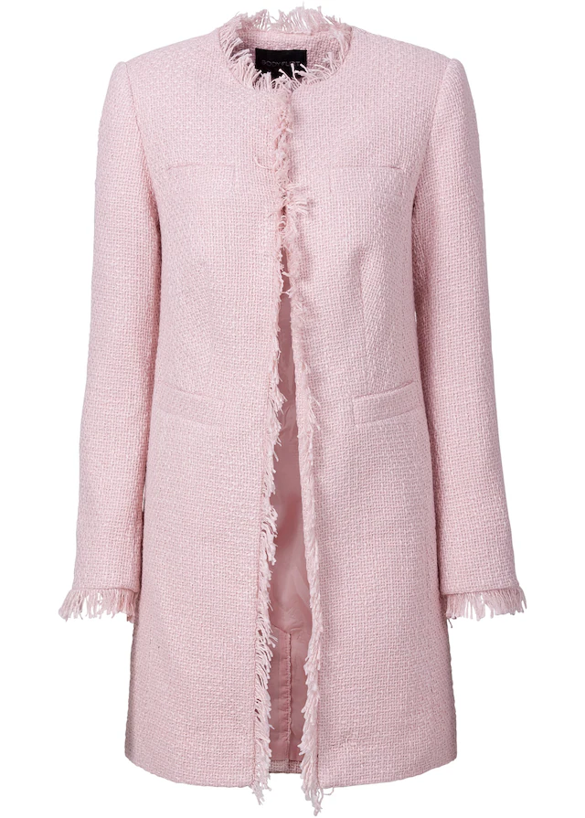 bonprix Longblazer 1 eleganter Bouclé-Look, Regular Fit, mit langem Arm