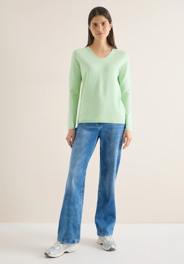 Cecil Strickpullover mit abgerundetem V-Ausschnitt