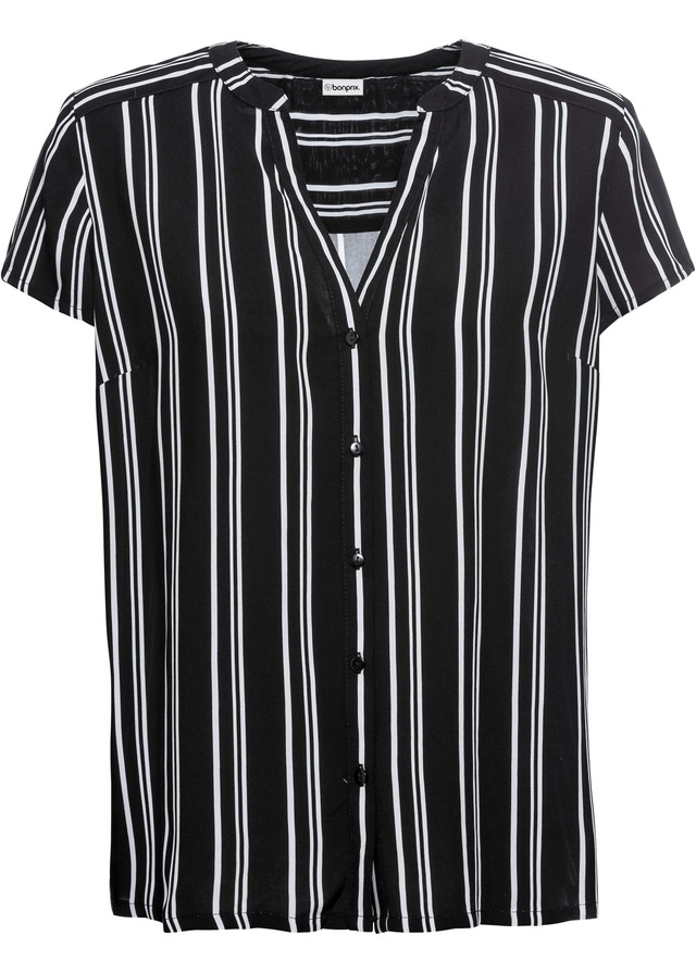 bonprix Kurzarmbluse Regular Fit, für Businessmode, aus Viskose, feminin gestaltet